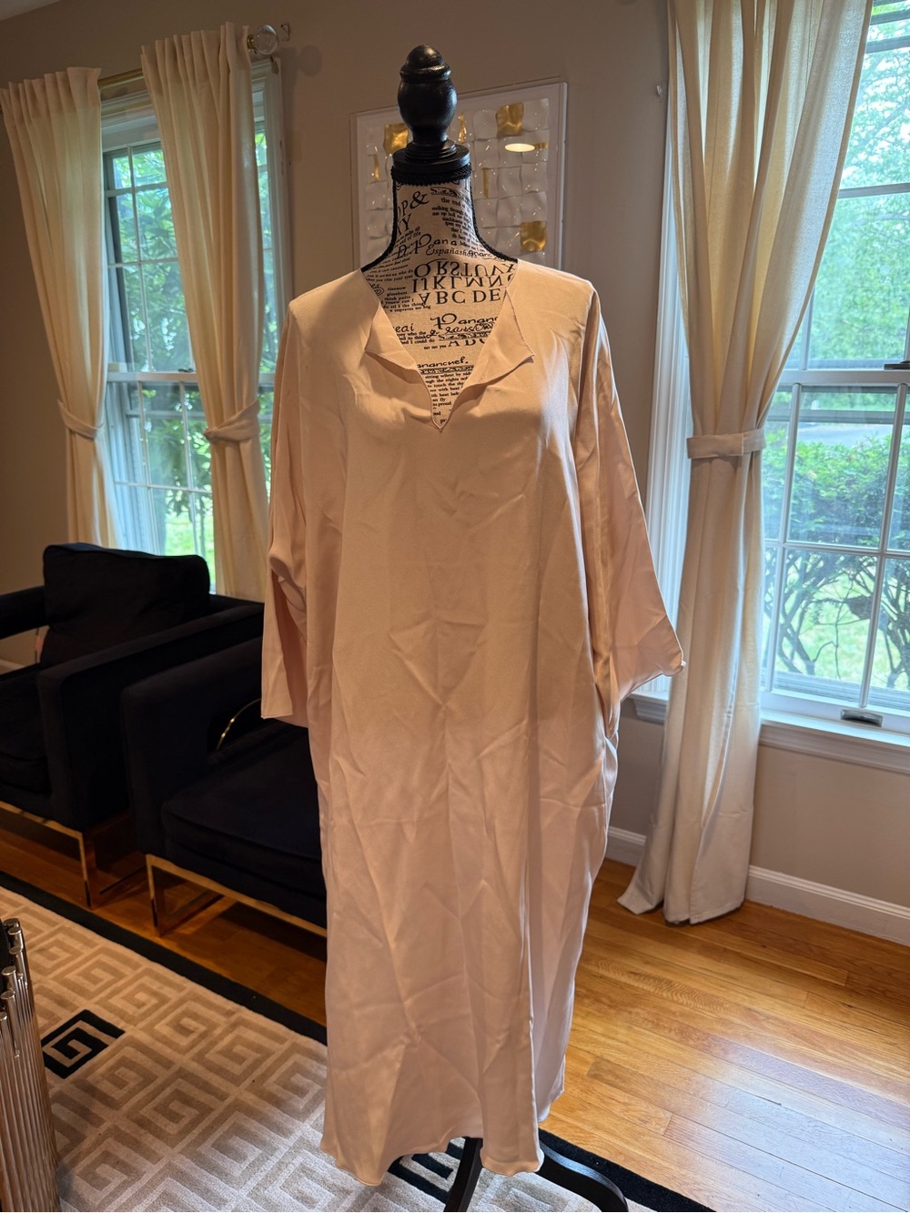 SHI 100% pure silk loose dress